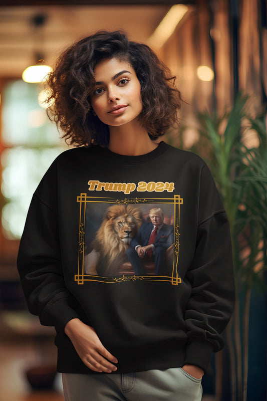 ... TRUMP 2024 Heavy Weight Patriotic Sweatshirt (S-5XL):  Women's Gildan 18000 - FREE SHIPPING