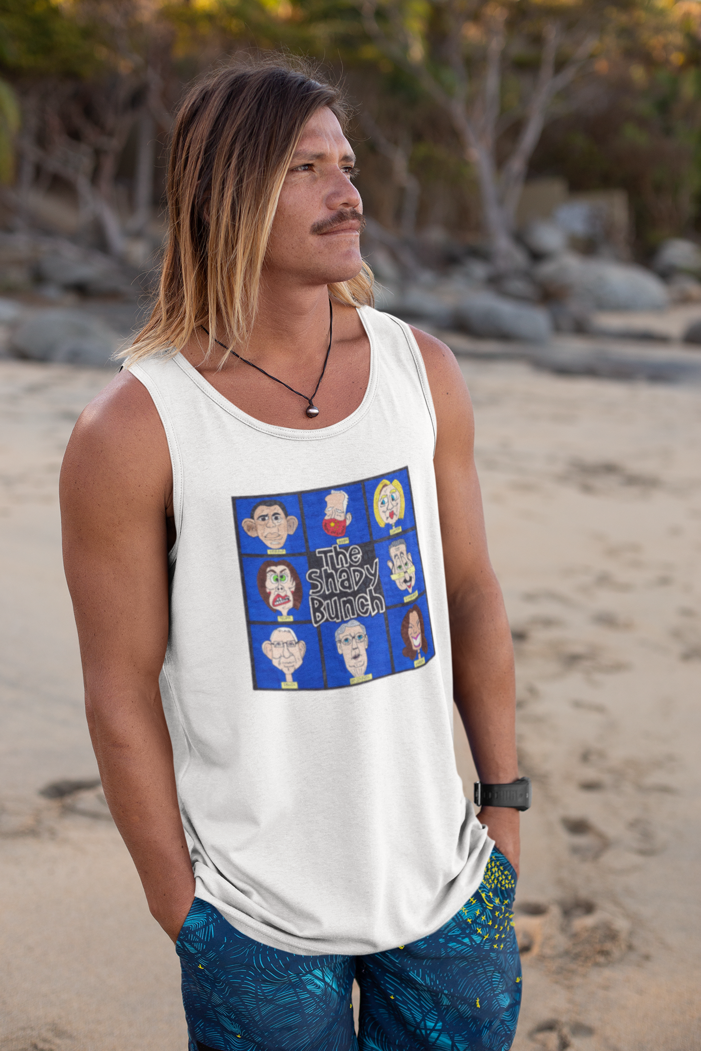 . THE SHADY BUNCH Patriotic Tank Top (XS-2XL):  Men's Bella+Canvas 3480 - FREE SHIPPING