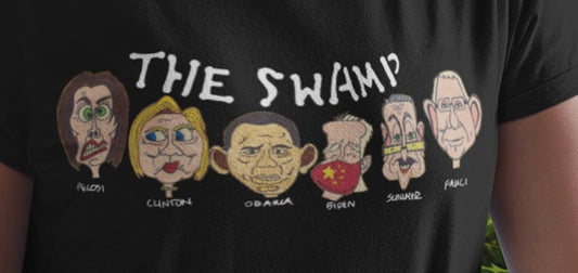 .. THE SWAMP Semi-Fitted Patriotic T-Shirt (S-3XL):  Women's Gildan 5000L - FREE SHIPPING