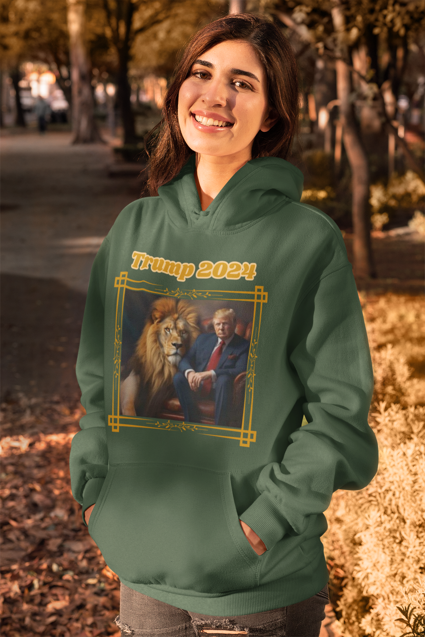 .. TRUMP 2024 Heavy Weight Patriotic Hoodie (S-5XL):  Women's Gildan 18500 - FREE SHIPPING