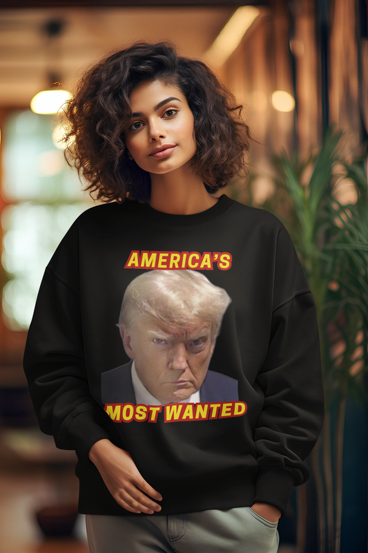 ... TRUMP MUG SHOT Heavy Weight Patriotic Sweatshirt (S-5XL):  Women's Gildan 18000 - FREE SHIPPING