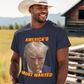 TRUMP MUG SHOT Patriotic T-Shirt (S-5XL):  Men's Medium Weight Gildan 5000 - FREE SHIPPING