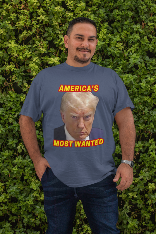 . TRUMP MUG SHOT Plus Size Heavy Weight Patriotic T-Shirt (S-5XL):  Men's Hanes Beefy-T® - FREE SHIPPING