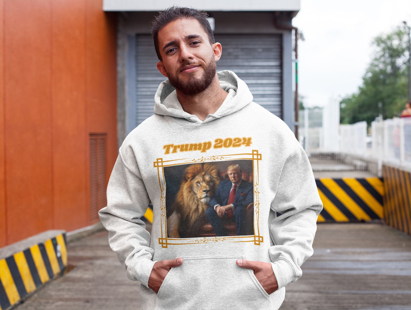 .. TRUMP 2024 Heavy Weight Patriotic Hoodie (S-5XL):  Men's Gildan 18500 - FREE SHIPPING