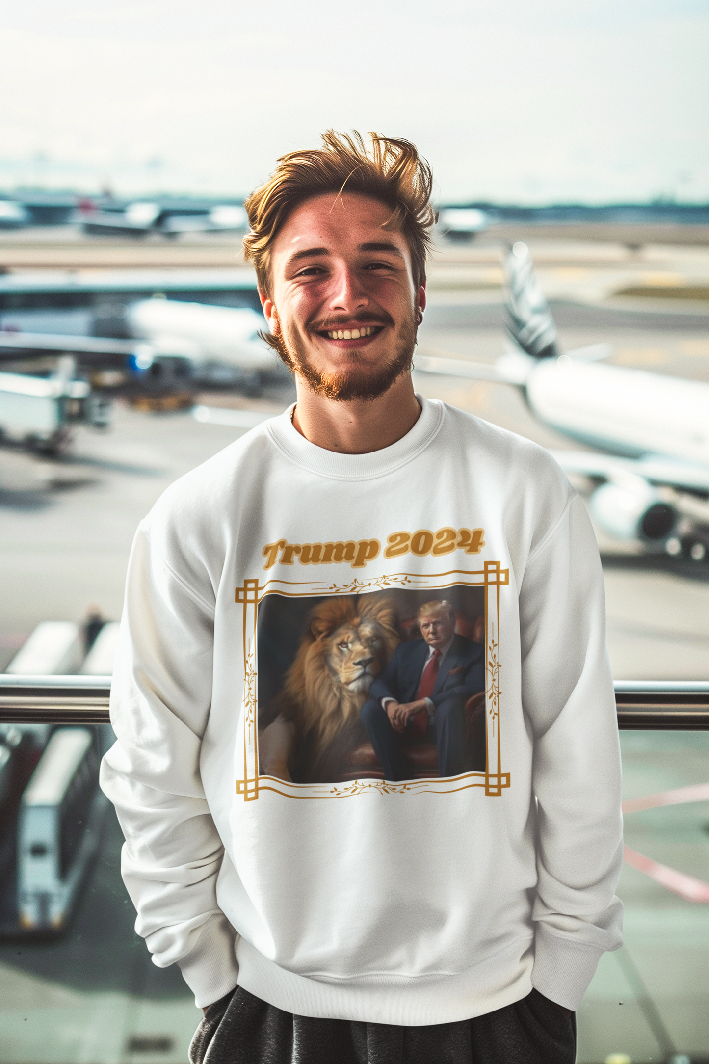 TRUMP 2024 Heavy Weight Patriotic Sweatshirt (S-5XL):  Men's Gildan 18000 - FREE SHIPPING