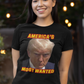 . TRUMP MUG SHOT Fitted Patriotic T-Shirt (S-2XL):  Women's Bella+Canvas 6004 - FREE SHIPPING