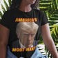 .. TRUMP MUG SHOT Semi-Fitted Patriotic T-Shirt (S-3XL):  Women's Gildan 5000L - FREE SHIPPING