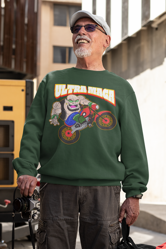 . ULTRA MAGA Heavy Weight Patriotic Biker Sweatshirt (S-5XL):  Men's Gildan 18000 - FREE SHIPPING