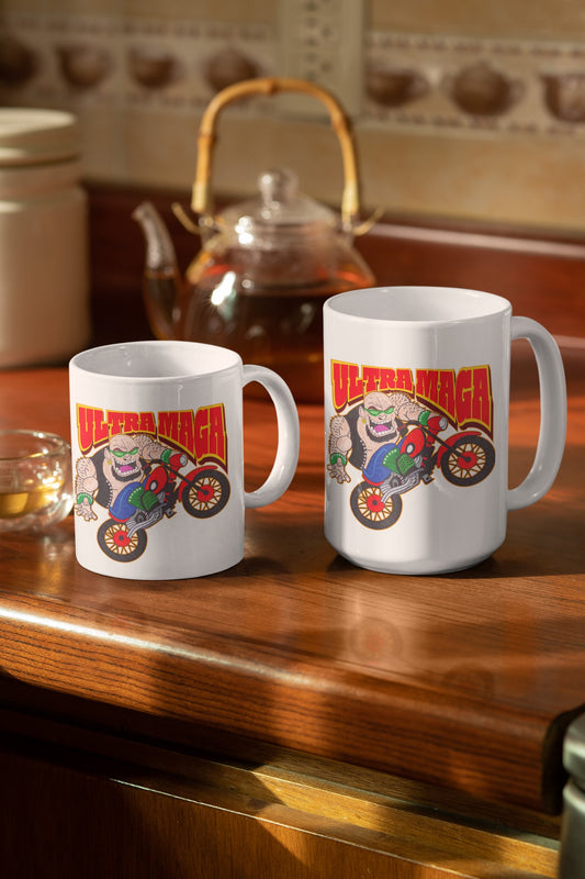 ULTRA MAGA Patriotic Biker Ceramic Coffee Mug, (11oz, 15oz) - FREE SHIPPING