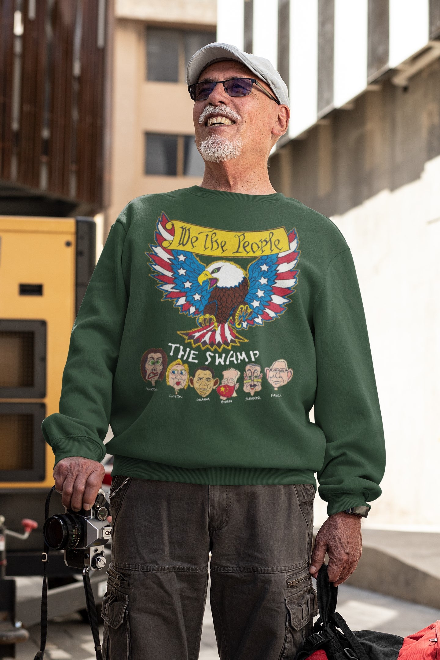 . WE THE PEOPLE vs THE SWAMP Heavy Weight Patriotic Sweatshirt (S-5XL):  Men's Gildan 18000 - FREE SHIPPING