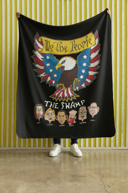 .WE THE PEOPLE vs THE SWAMP Light Weight Velveteen Plush Blanket (3 sizes available) - FREE SHIPPING