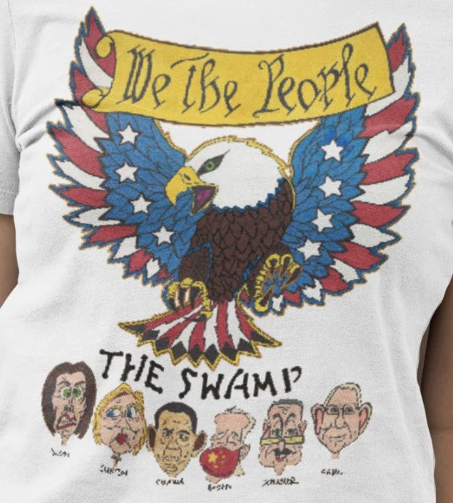 . WE THE PEOPLE vs THE SWAMP Fitted Patriotic T-Shirt (S-2XL):  Women's Bella+Canvas 6004 - FREE SHIPPING