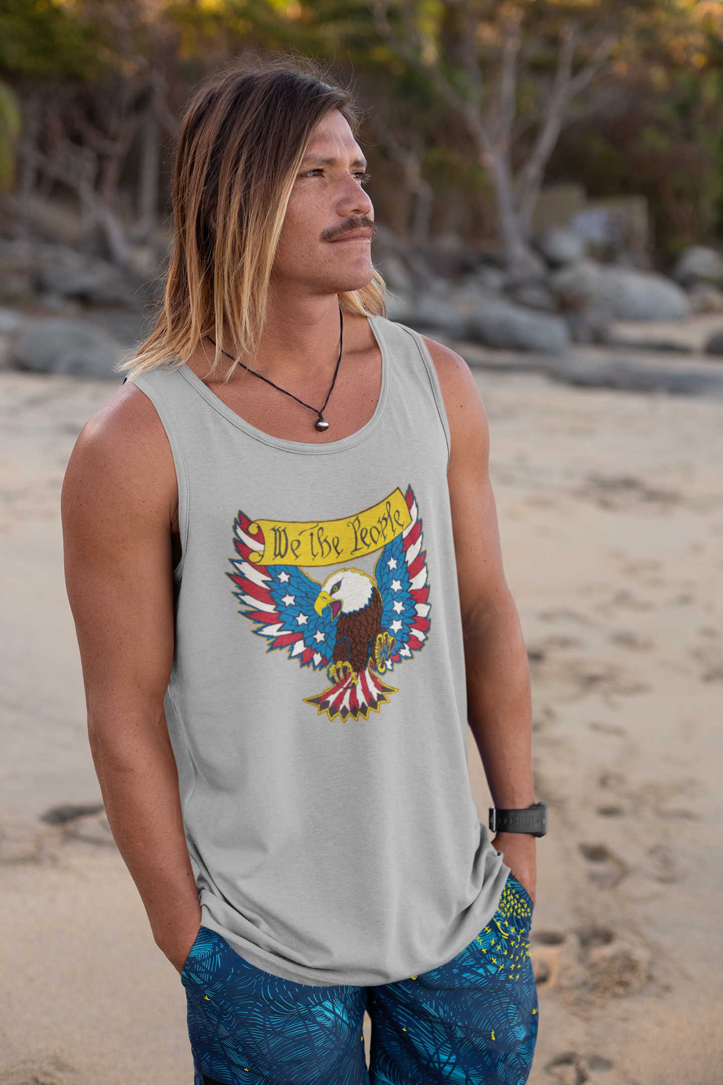 . WE THE PEOPLE Patriotic Tank Top (XS-2XL):  Men's Bella+Canvas 3480 - FREE SHIPPING