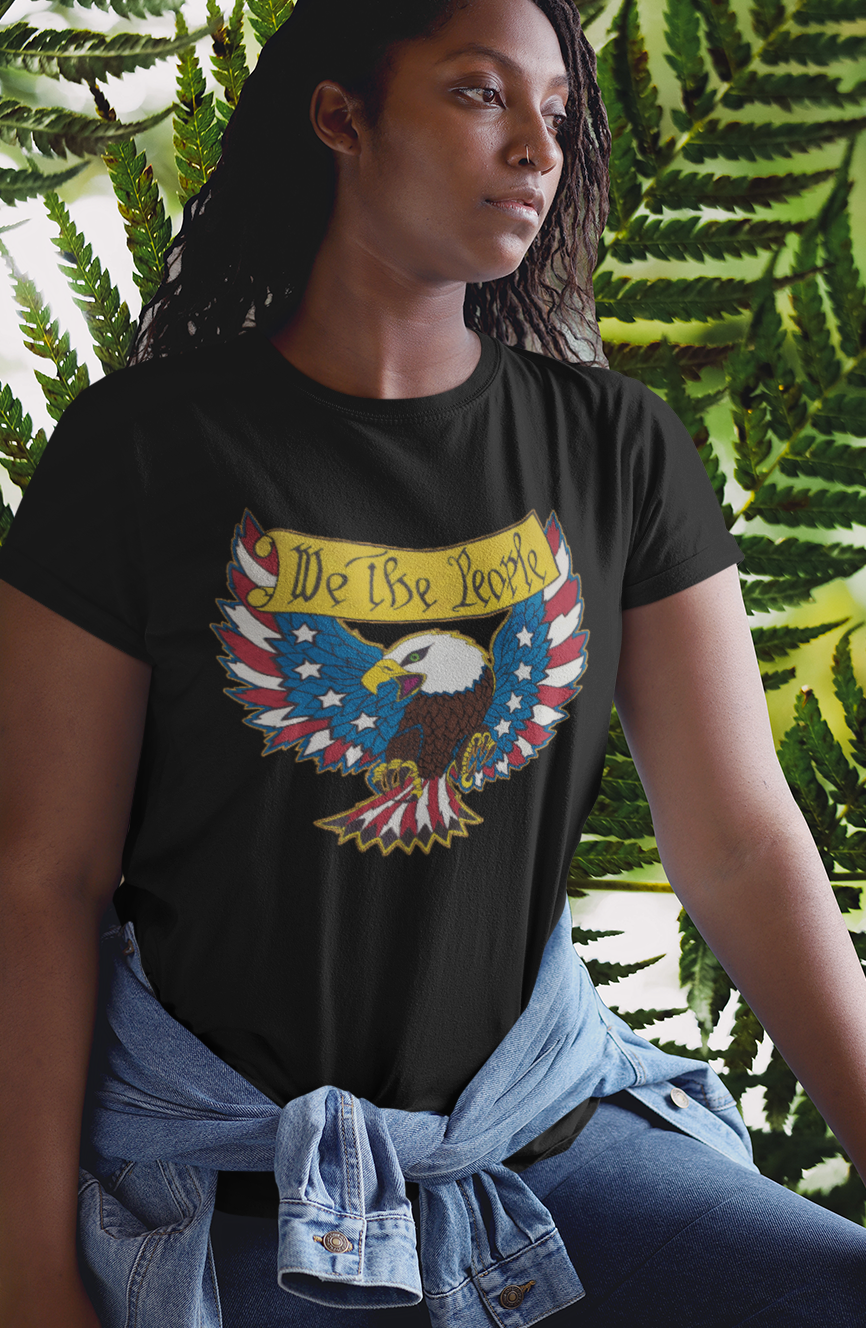 .. WE THE PEOPLE Semi-Fitted Patriotic T-Shirt (S-3XL):  Women's Gildan 5000L - FREE SHIPPING