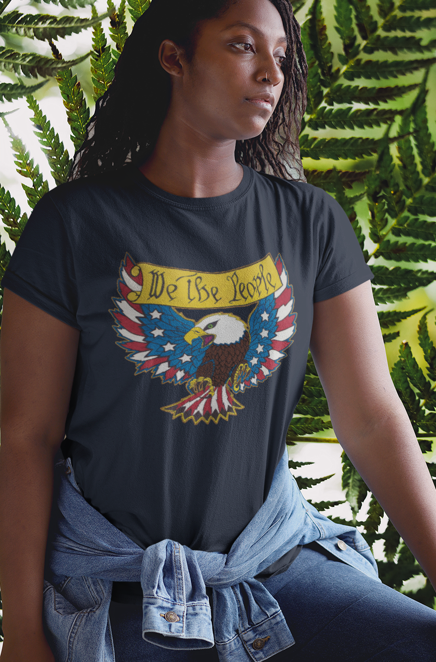 .. WE THE PEOPLE Semi-Fitted Patriotic T-Shirt (S-3XL):  Women's Gildan 5000L - FREE SHIPPING