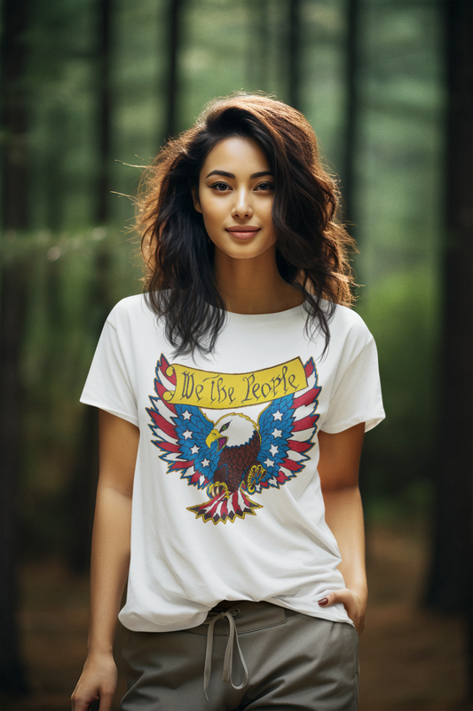 WE THE PEOPLE Semi-Fitted Patriotic T-Shirt (S-3XL):  Women's Gildan 5000L - FREE SHIPPING