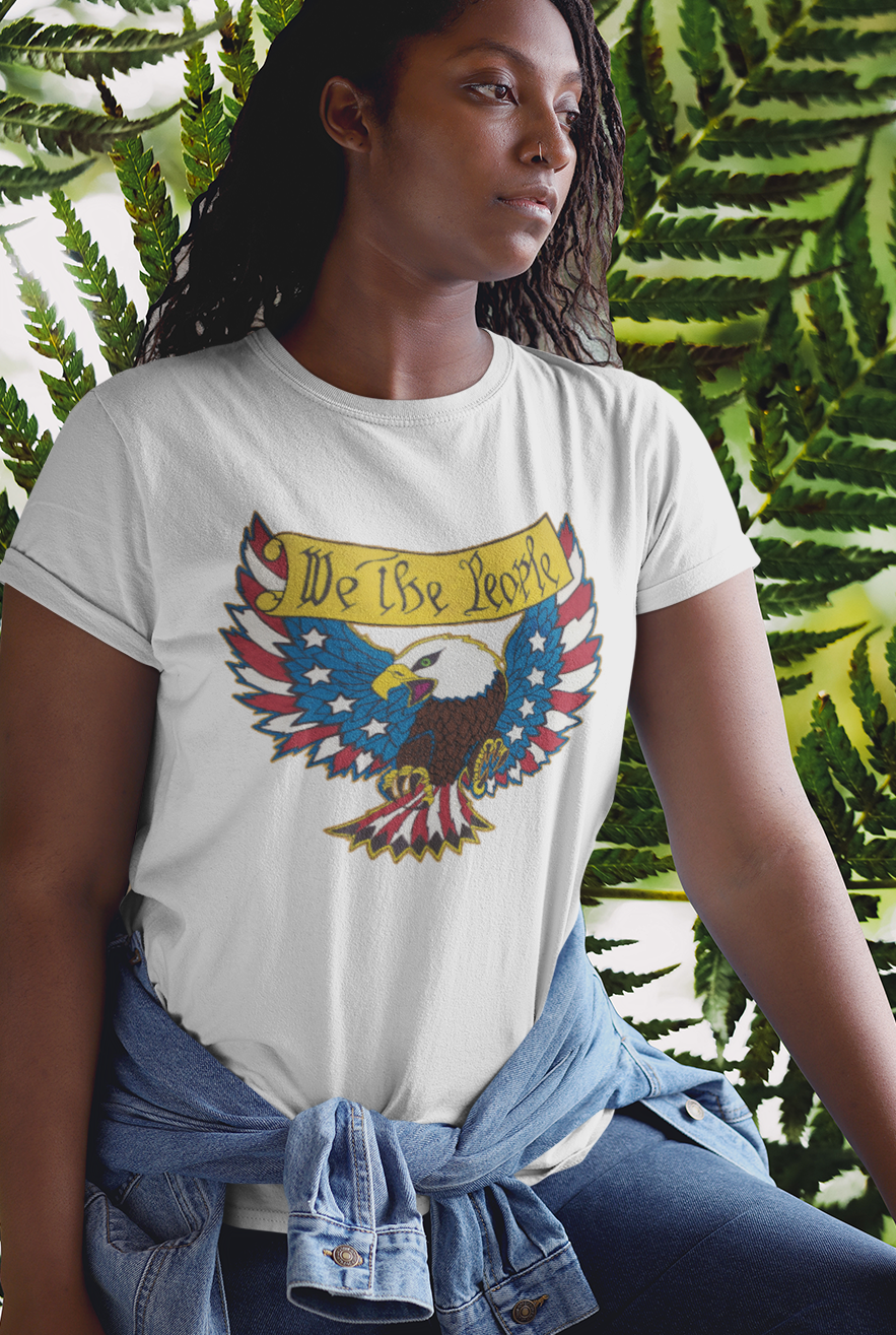 .. WE THE PEOPLE Semi-Fitted Patriotic T-Shirt (S-3XL):  Women's Gildan 5000L - FREE SHIPPING