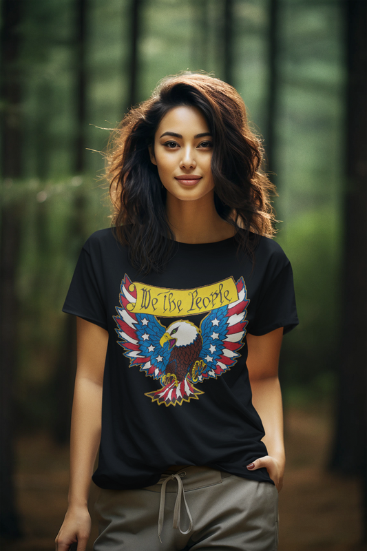 WE THE PEOPLE Semi-Fitted Patriotic T-Shirt (S-3XL):  Women's Gildan 5000L - FREE SHIPPING