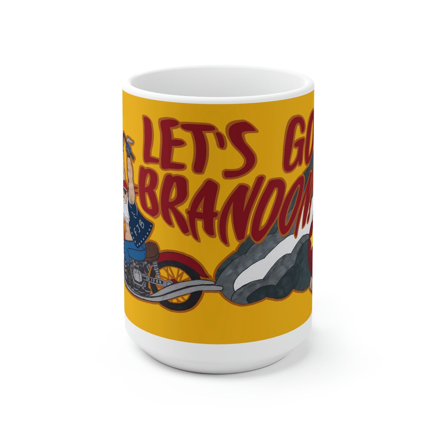 LET'S GO BRANDON Biker's Ceramic Coffee Mug (15oz)