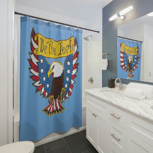 WE THE PEOPLE:  100% Polyester Patriotic Shower Curtain - FREE SHIPPING