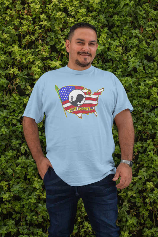 . NEVER FORGOTTEN Plus Size Heavy Weight Patriotic Military T-Shirt (S-5XL):  Men's Hanes Beefy-T® - FREE SHIPPING
