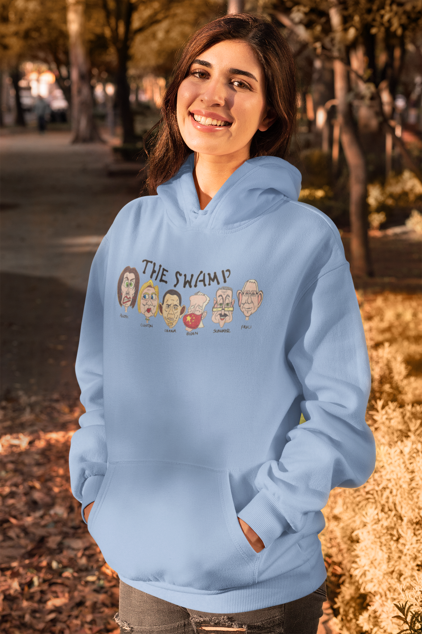 .. THE SWAMP Heavy Weight Patriotic Hoodie (S-5XL):  Women's Gildan 18500 - FREE SHIPPING