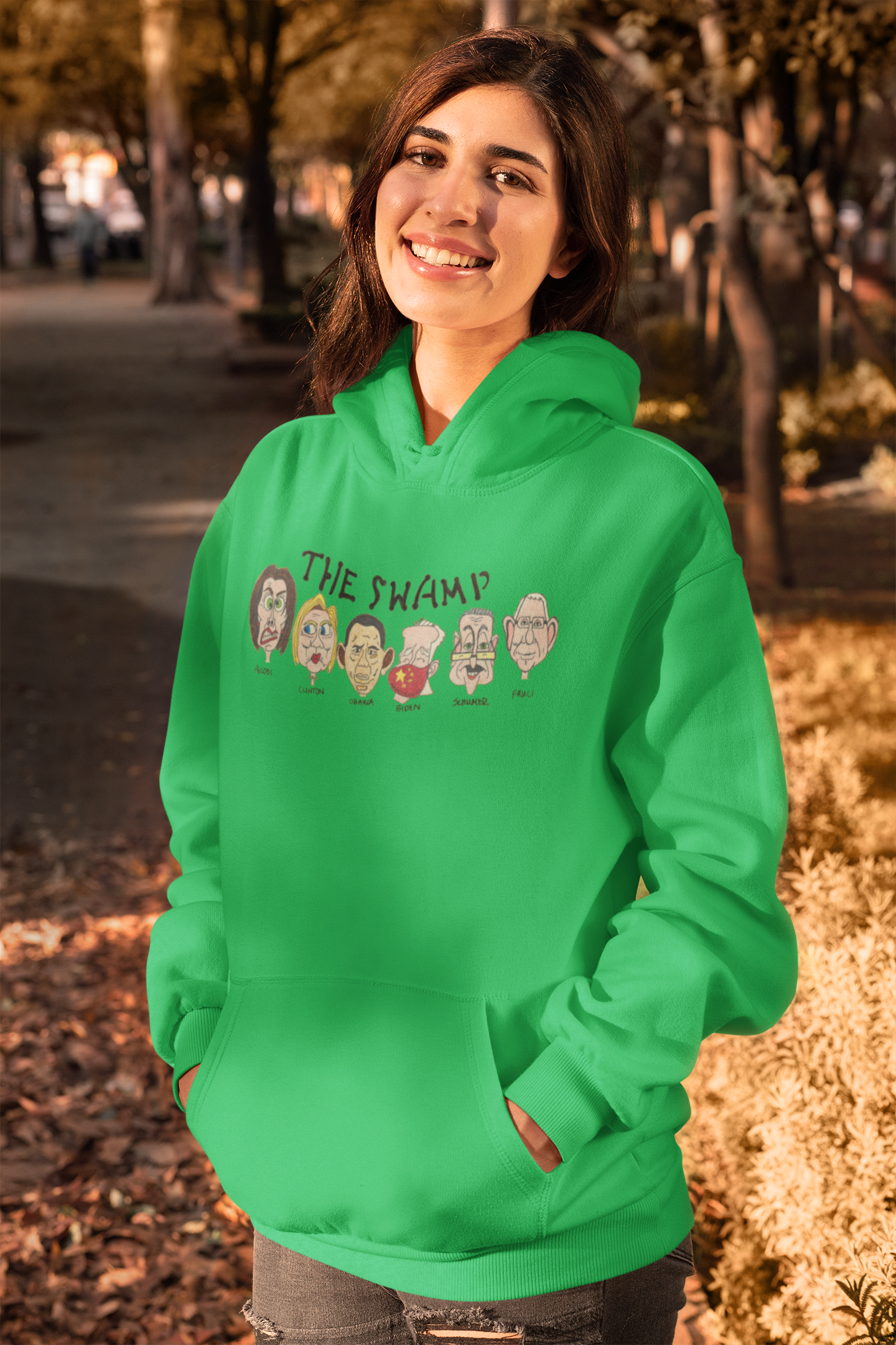 .. THE SWAMP Heavy Weight Patriotic Hoodie (S-5XL):  Women's Gildan 18500 - FREE SHIPPING