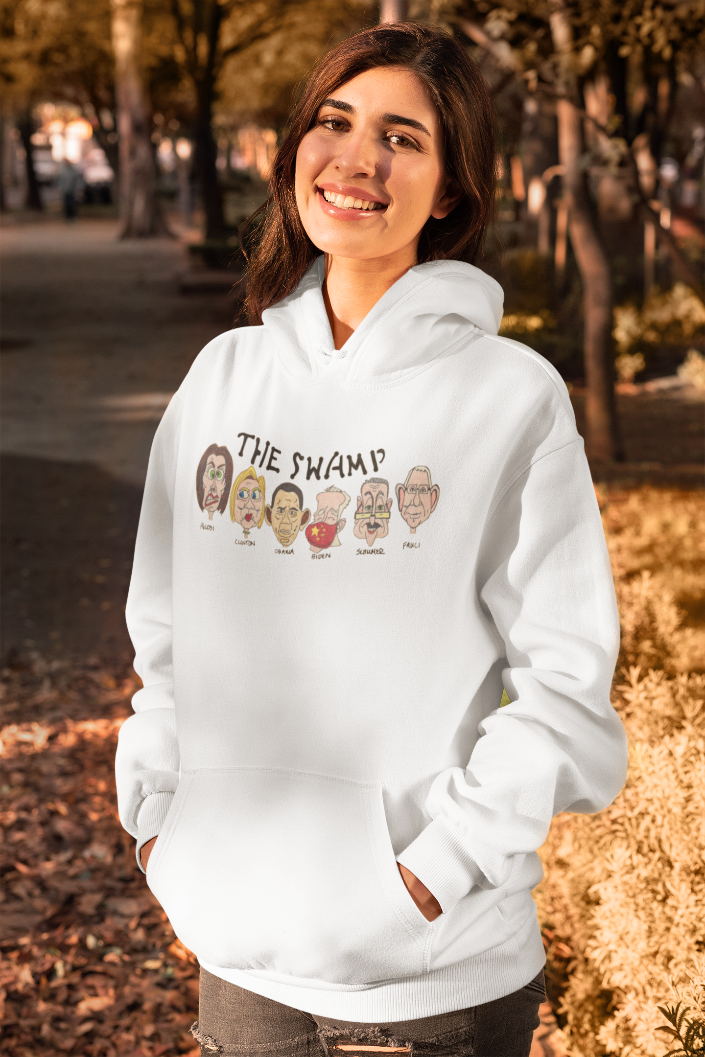 .. THE SWAMP Heavy Weight Patriotic Hoodie (S-5XL):  Women's Gildan 18500 - FREE SHIPPING