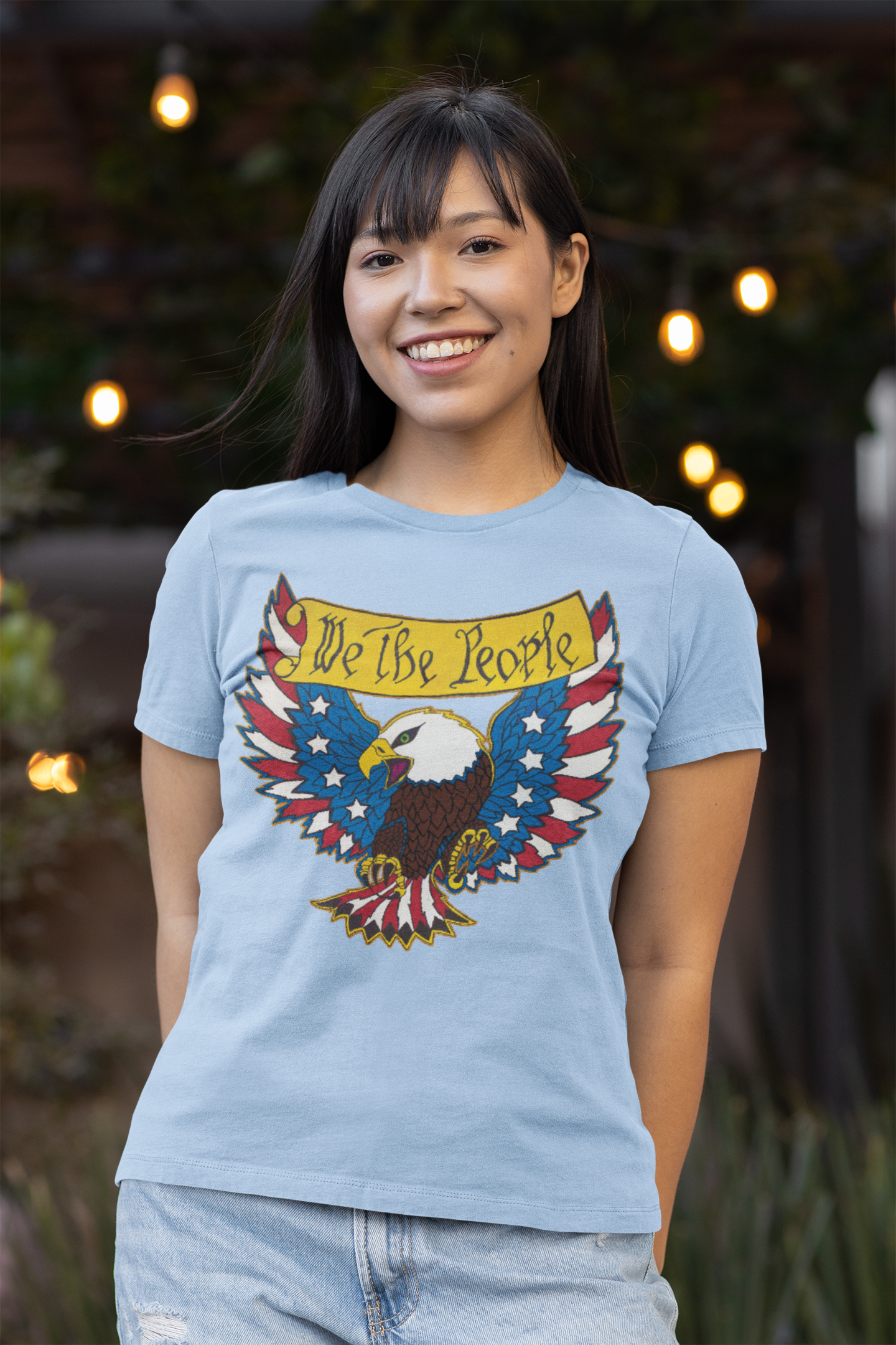 . WE THE PEOPLE Fitted Patriotic T-Shirt (S-2XL):  Women's Bella+Canvas 6004 - FREE SHIPPING