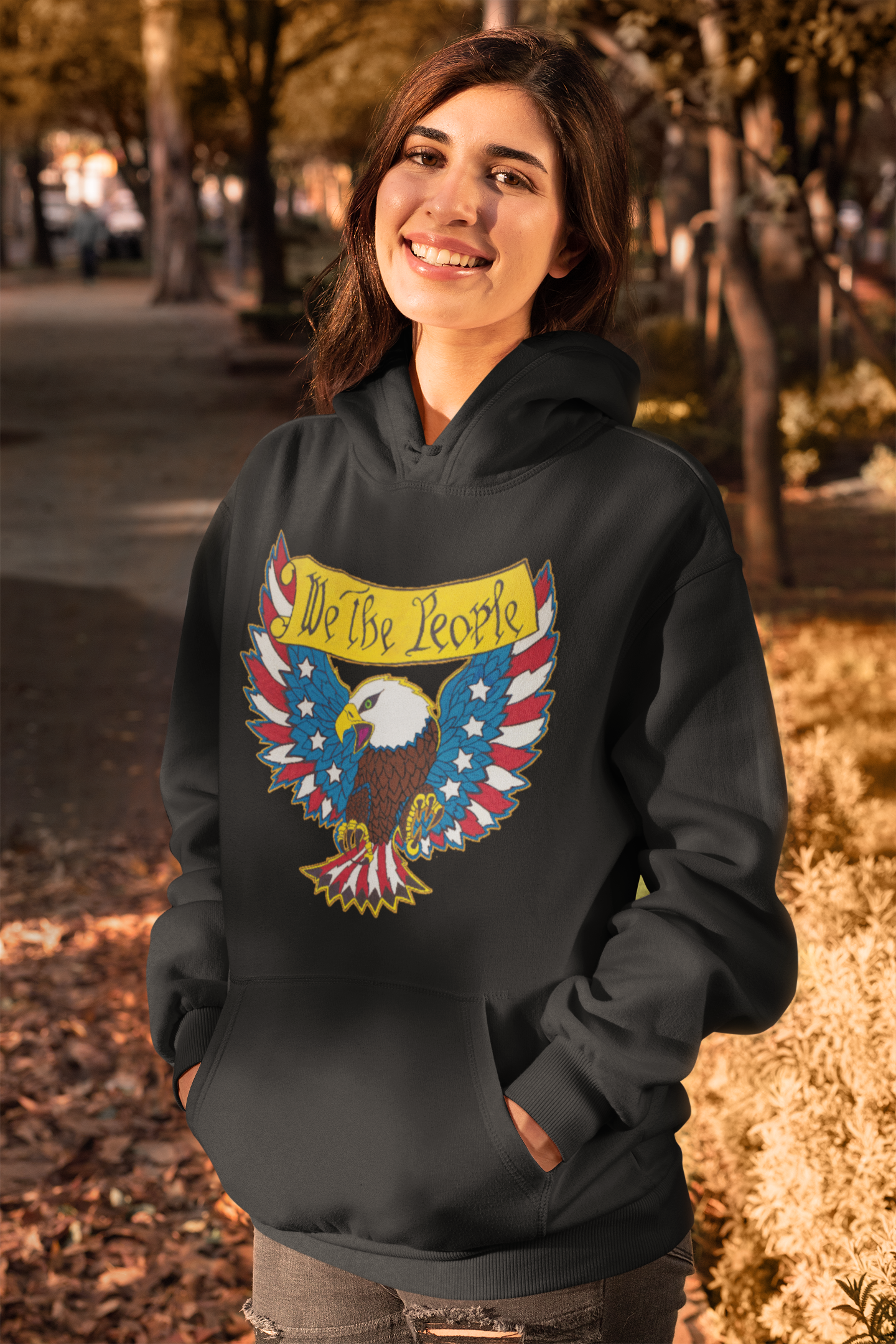 .. WE THE PEOPLE Heavy Weight Patriotic Hoodie (S-5XL):  Women's Gildan 18500 - FREE SHIPPING