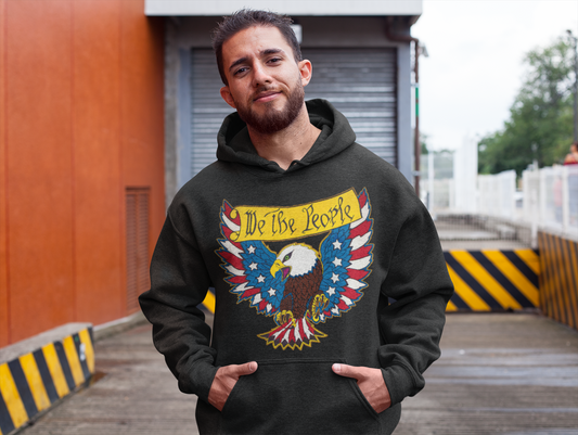 .. WE THE PEOPLE Heavy Weight Patriotic Hoodie (S-5XL):  Men's Gildan 18500 - FREE SHIPPING