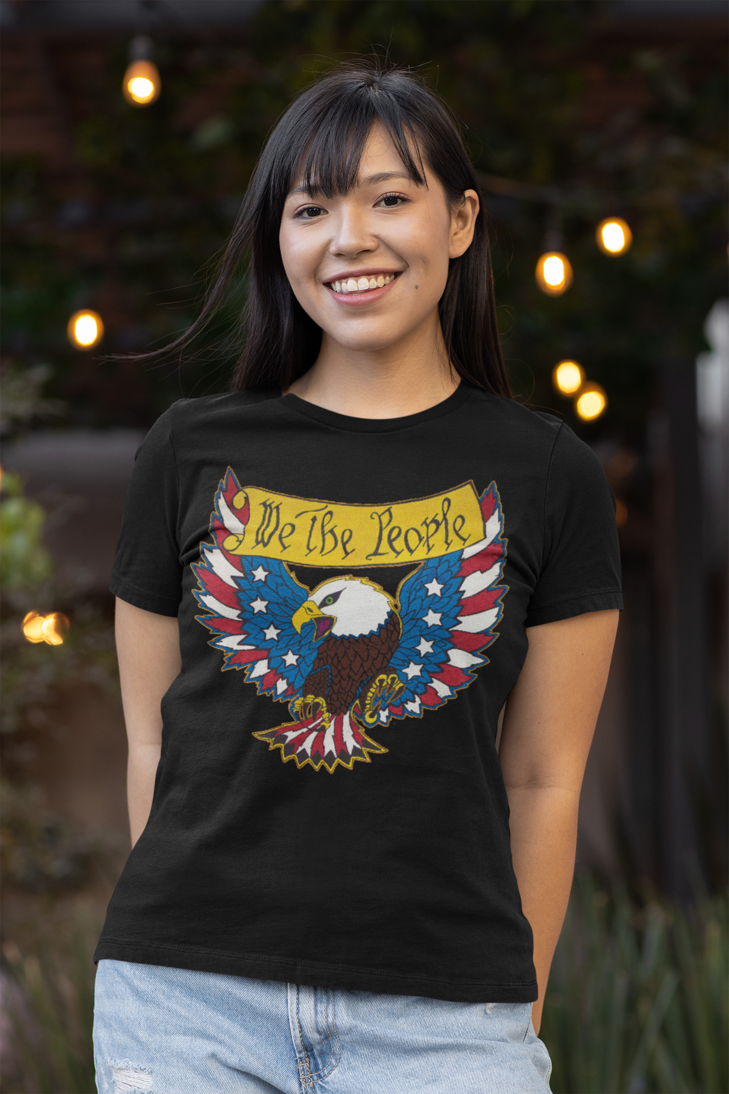 . WE THE PEOPLE Fitted Patriotic T-Shirt (S-2XL):  Women's Bella+Canvas 6004 - FREE SHIPPING