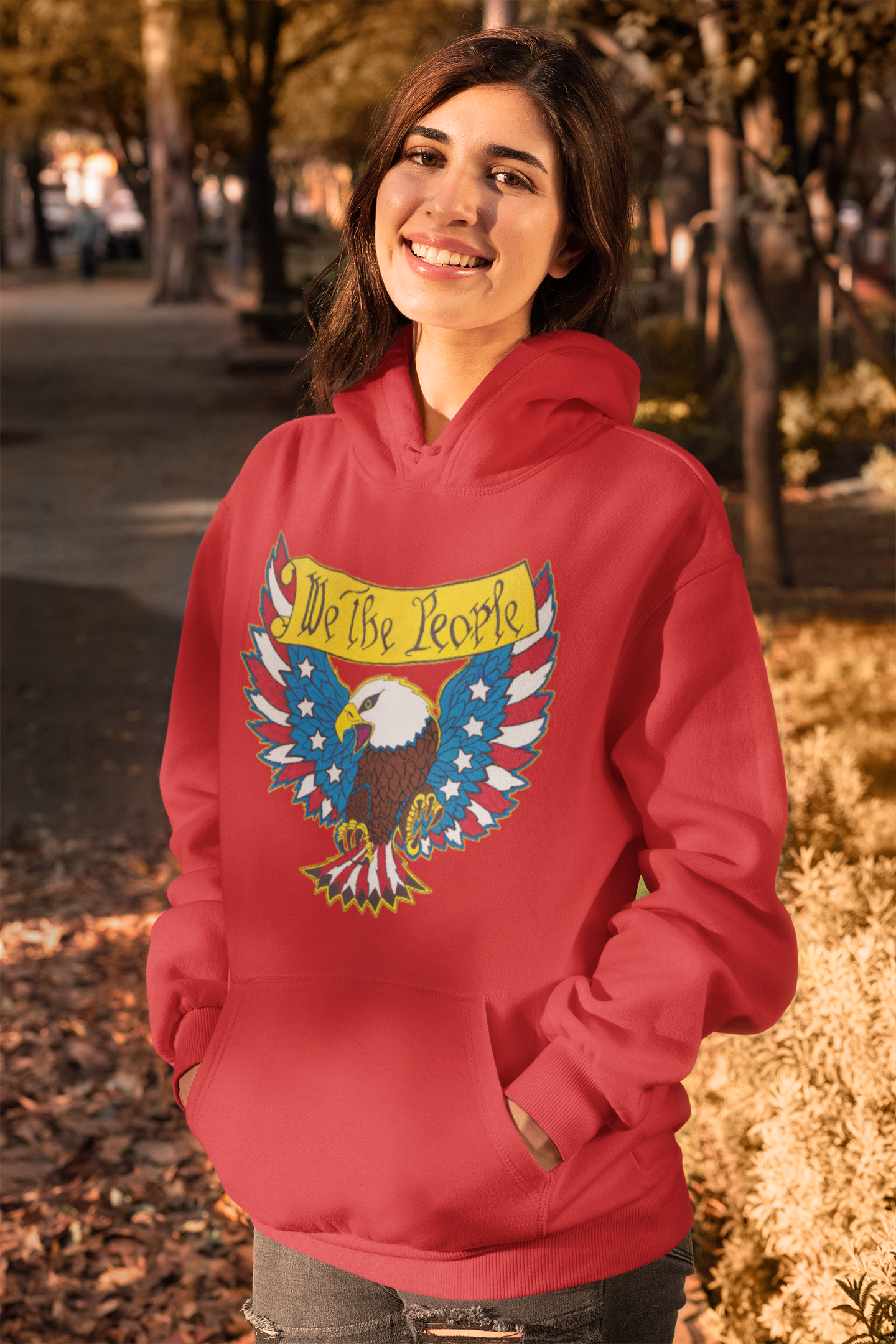 .. WE THE PEOPLE Heavy Weight Patriotic Hoodie (S-5XL):  Women's Gildan 18500 - FREE SHIPPING