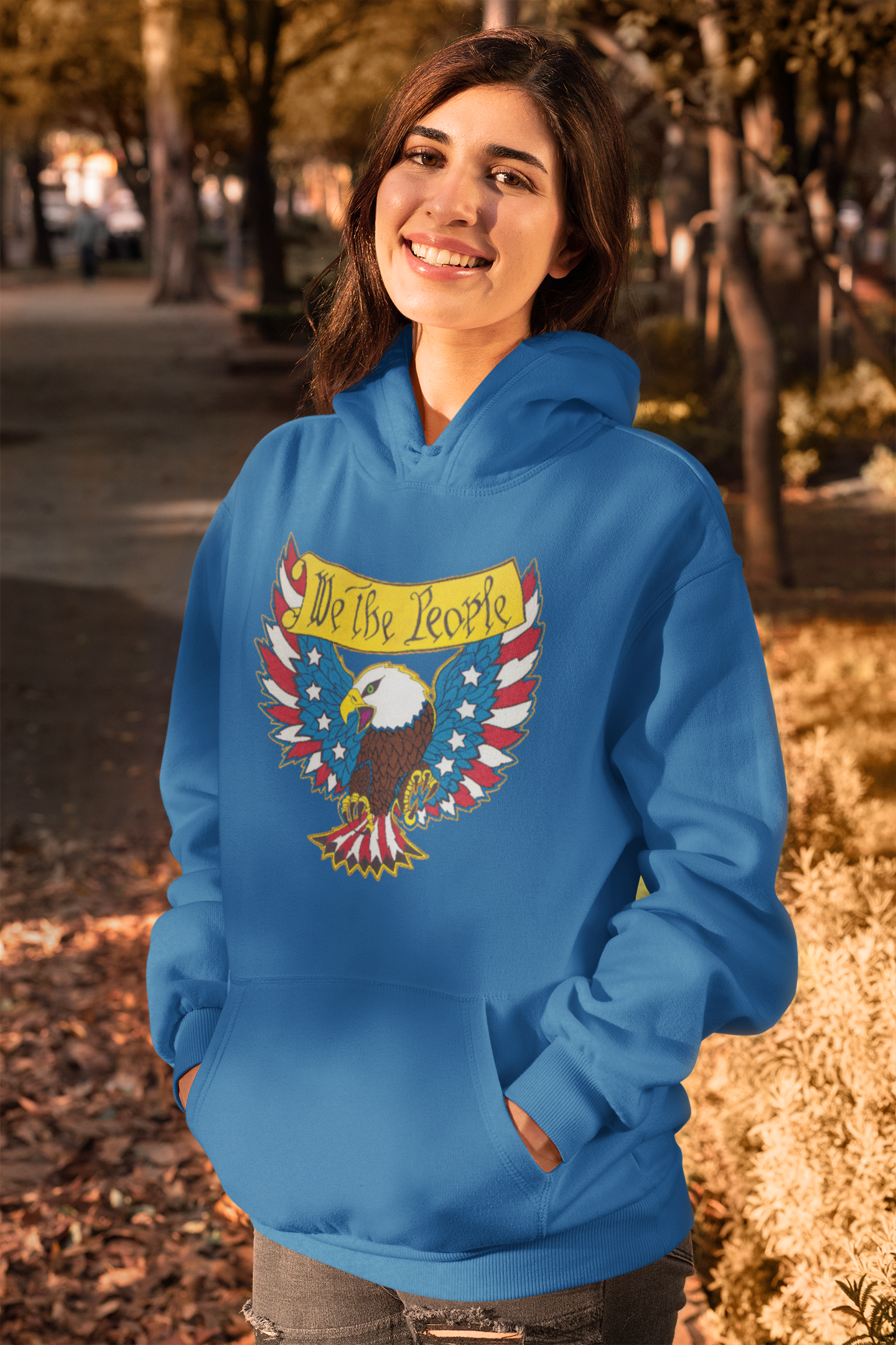 .. WE THE PEOPLE Heavy Weight Patriotic Hoodie (S-5XL):  Women's Gildan 18500 - FREE SHIPPING