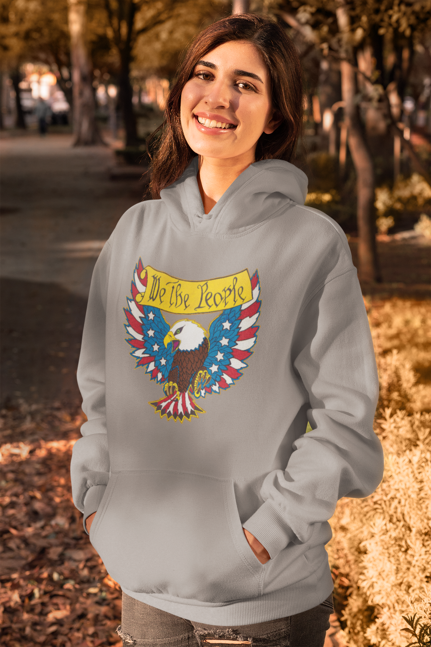 .. WE THE PEOPLE Heavy Weight Patriotic Hoodie (S-5XL):  Women's Gildan 18500 - FREE SHIPPING