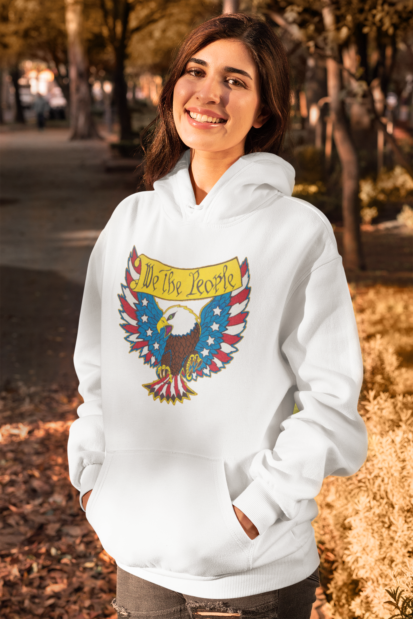 .. WE THE PEOPLE Heavy Weight Patriotic Hoodie (S-5XL):  Women's Gildan 18500 - FREE SHIPPING