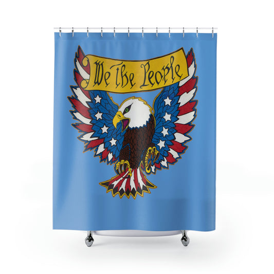 WE THE PEOPLE:  100% Polyester Patriotic Shower Curtain - FREE SHIPPING